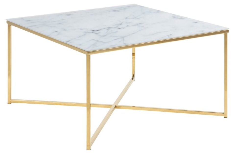Stakleni stolić za dnevni boravak Alisma, dimenzije 80 x 80 x 45 cm, VIŠE BOJA - Bijela