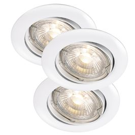 Recess spot svetilo LED, premer 8 cm, 3-DELNI SET, BELA