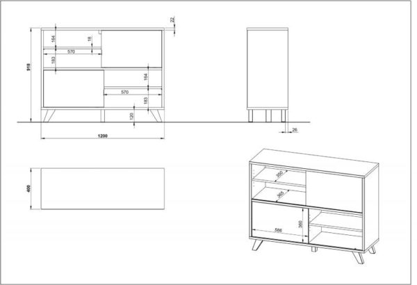 Knjižni regal z dvema drsnima frontama Helsinki 4171 , dimenzije 120 x 92 x 40 cm, VEČ BARV