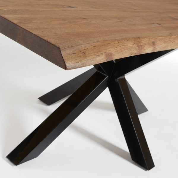 Blagovaonski stol Arya, antički hrast, crne čelične nogice, više dimenzija