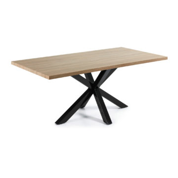Blagovaonski stol Arya, sonoma hrast, crne čelične nogice, više dimenzija