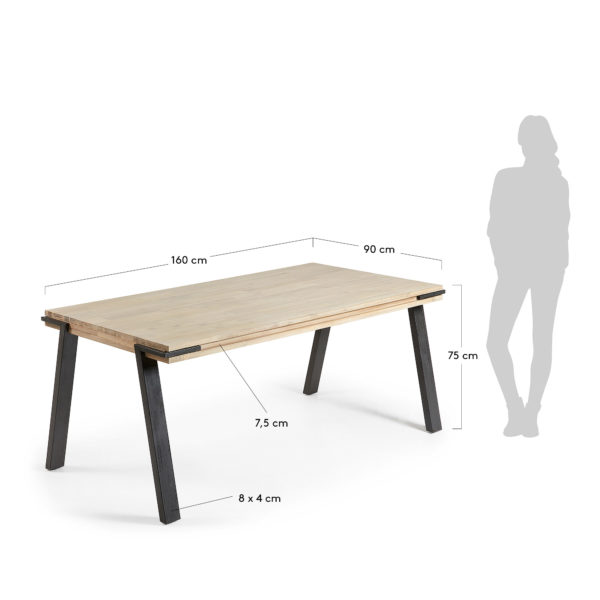 Jedilniška miza Disset, 75 x 160 x 90 cm