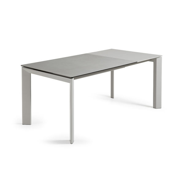 Rastezljivi blagovaonski stol Atta, sivi porcelan, sive nogice, više dimenzija