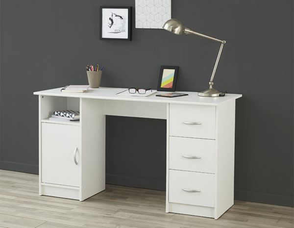 Pisalna miza Buster bela 135x73,5x55cm