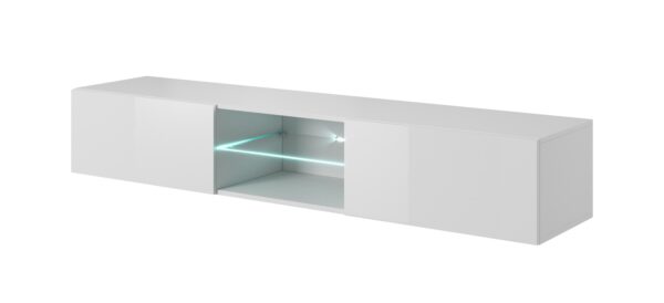 Tv komoda - ormarić LIVO RTV 168W, 180 x 40 x 30 cm, boja: antracit-votar ili bijela - Bijela