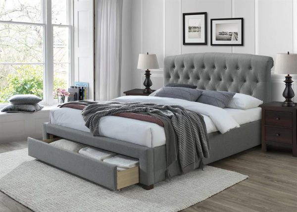Krevet AVANTI s ladicom, 170 x 219 x 118 cm, boja: siva - orah