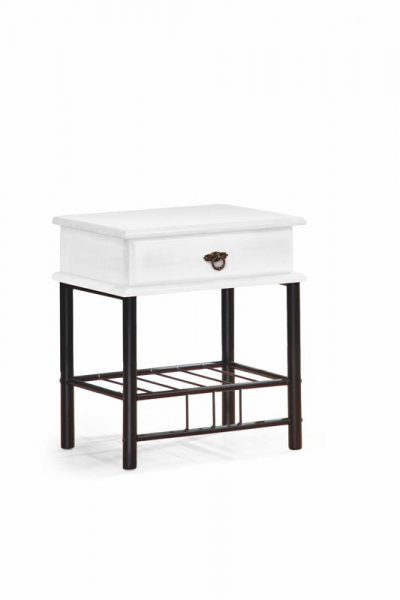 Noćni ormarić FIONA, boja: bijela-crna ili trešnja-crna