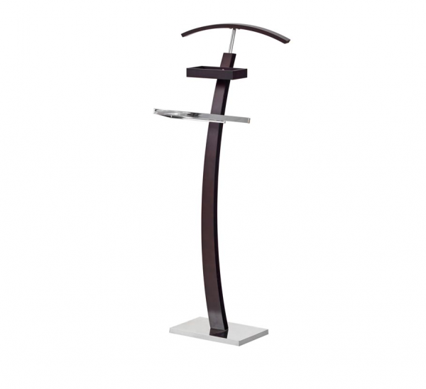 Vješalica WU-13, od kromiranog čelika i savijenog drva, boja: bijela ili wenge