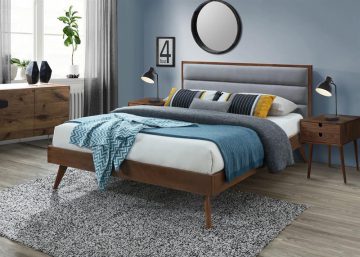 Krevet ORLANDO, 166 x 209 x 106 cm, boja: siva-orah