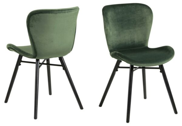 Blagovaonska stolica Batilda, baršunasta tkanina, više boja - Gozdna zelena
