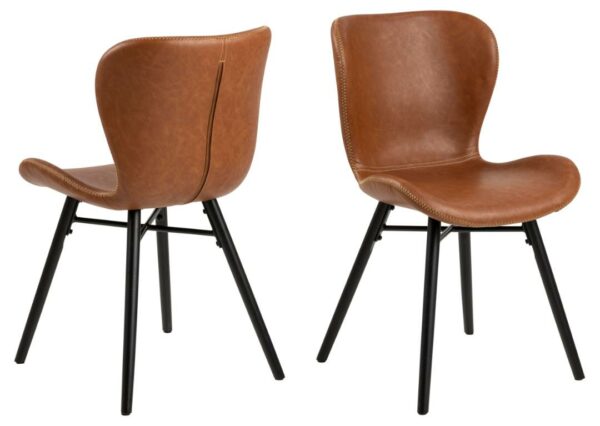 Blagovaonska stolica Batilda, eko koža, više boja - Smedja - črne noge