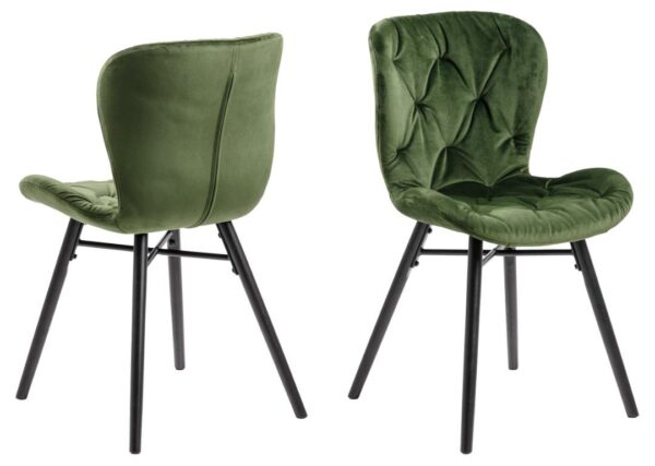 Blagovaonska stolica Batilda 2, baršun, više boja - Gozdna zelena