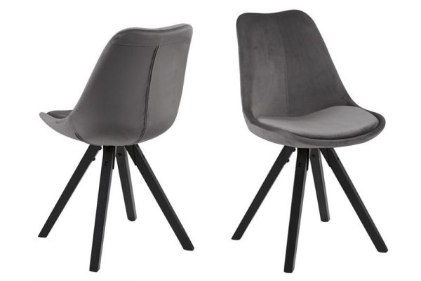 Blagovaonska stolica Dima, baršun tkanina, crno postolje, više boja