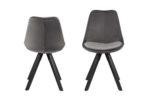 Blagovaonska stolica Dima, baršun tkanina, crno postolje, više boja
