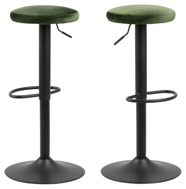Barski stol Finch, sedež z žametno tkanino, več barv - Gozdna zelena