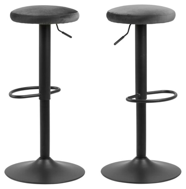 Barski stol Finch, sedež z žametno tkanino, več barv - Temno siva