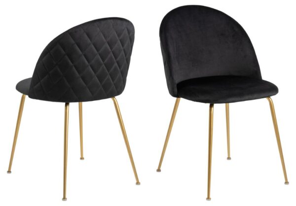 Blagovaonska stolica Louise, više boja - crna sa zlatnom bazom