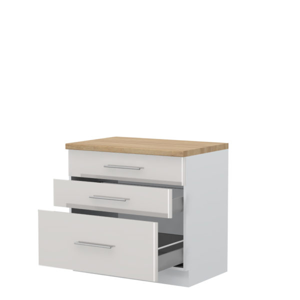 Kuhinjski donji ormarić Modern R-90-3MBOX/3, tri metal box ladice, VIŠE BOJA