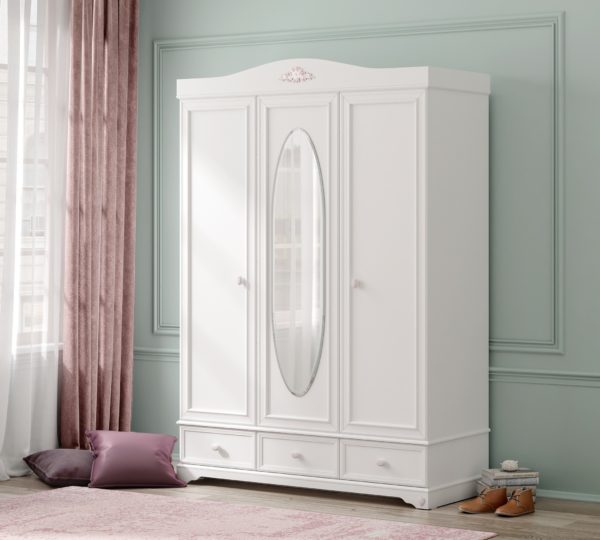Garderobna omara Rustic White, dimenzije 140 x 204 x 60 cm