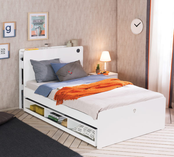 Izvlečna postelja White, dimenzije 194 x 26 x 122 cm