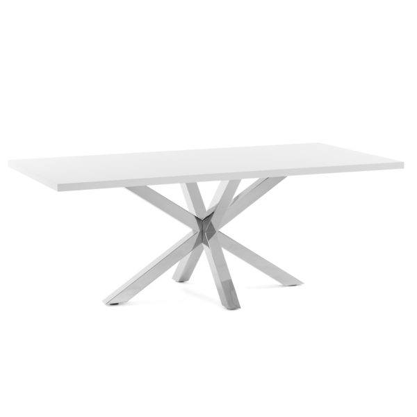 Blagovaonski stol Arya, bijela i srebrna