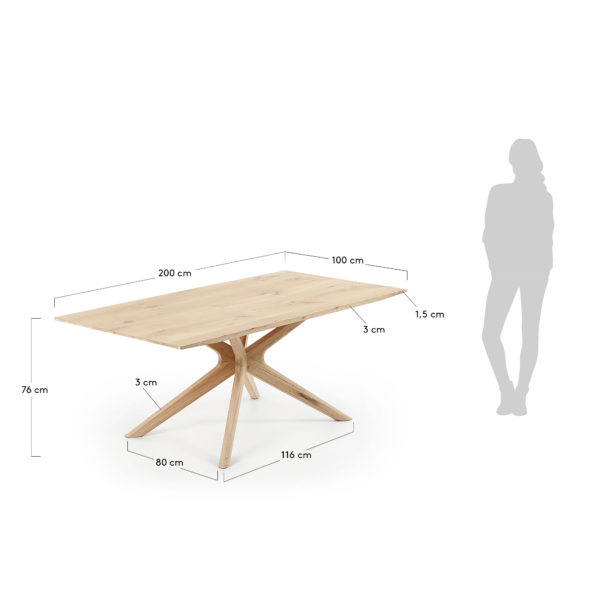 Jedilniška miza Armande, dve dimenziji
