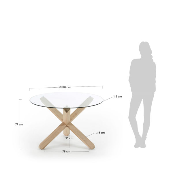 Jedilniška miza Nori, steklena plošča