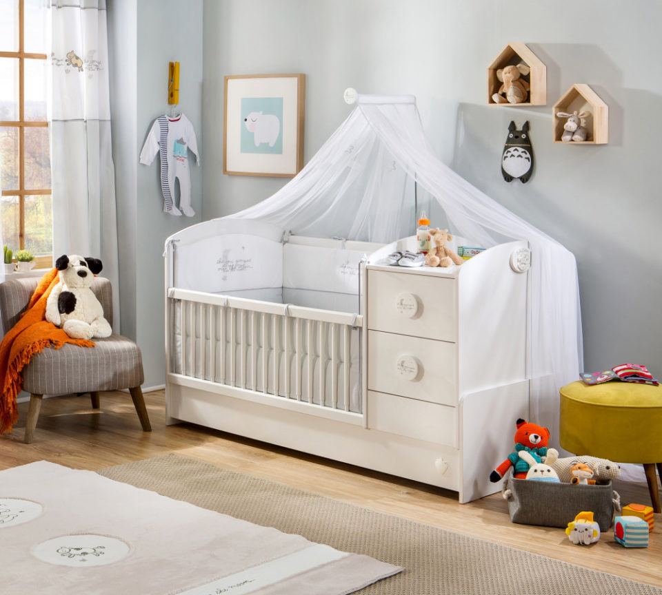 Otroška posteljica Baby Cotton (spremenljiva), dimenzije 165 x 95 x 84 cm