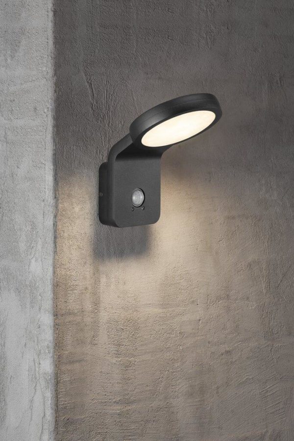 Marina Flatline Pir Sensor vanska zidna svjetiljka, CRNA
