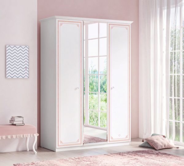 Garderobna omara Selena Pink, dimenzije 145 x 206 x 62 cm