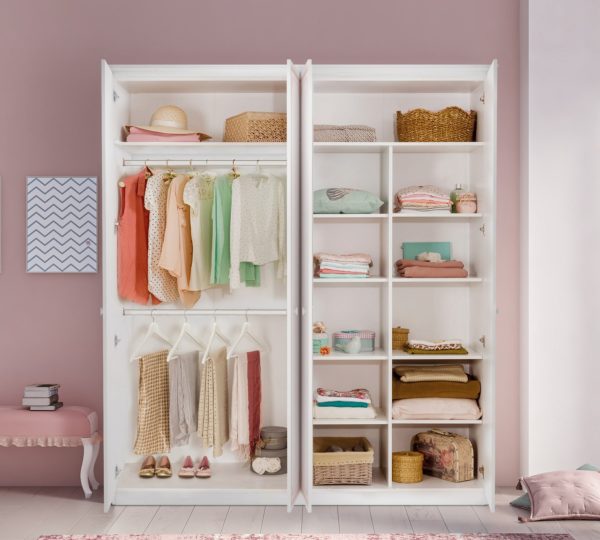 Garderobna omara Selena Pink, dimenzije 186 x 213 x 62 cm