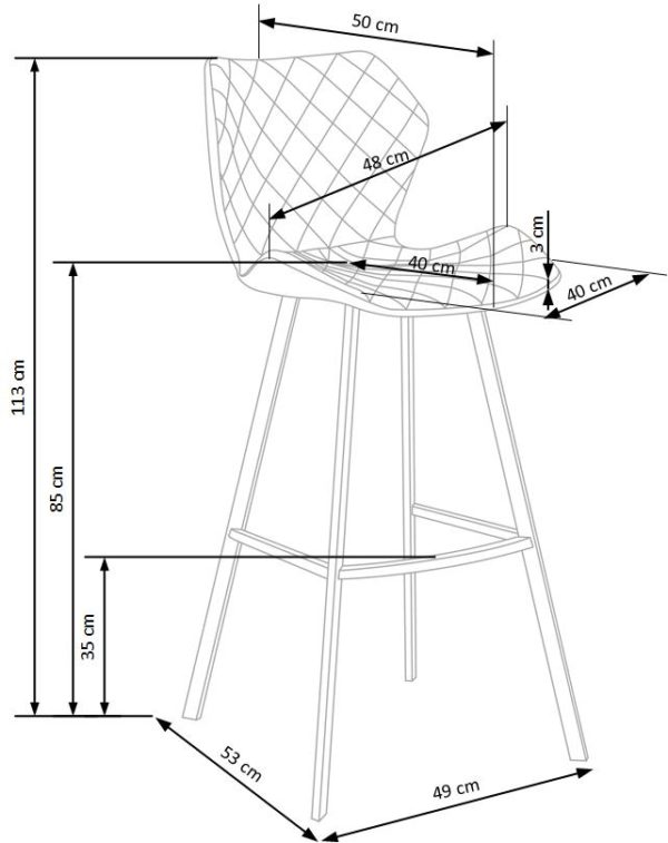 Barski stol H83