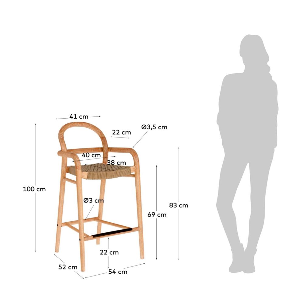 Drvena barska stolica Sheryl 69 cm, dvije boje