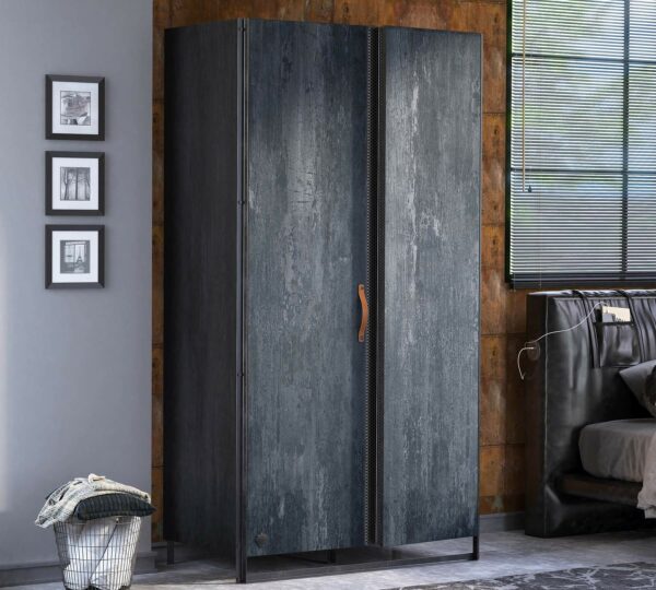 Garderobna omara Dark Metal, dimenzije 113 x 210 x 65 cm