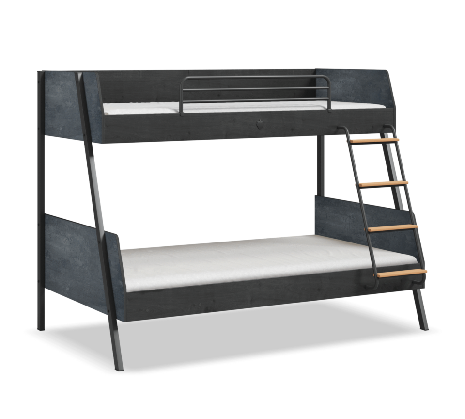 Krevet na kat Dark Metal dimenzija 209,5 x 160,5 x 137 cm
