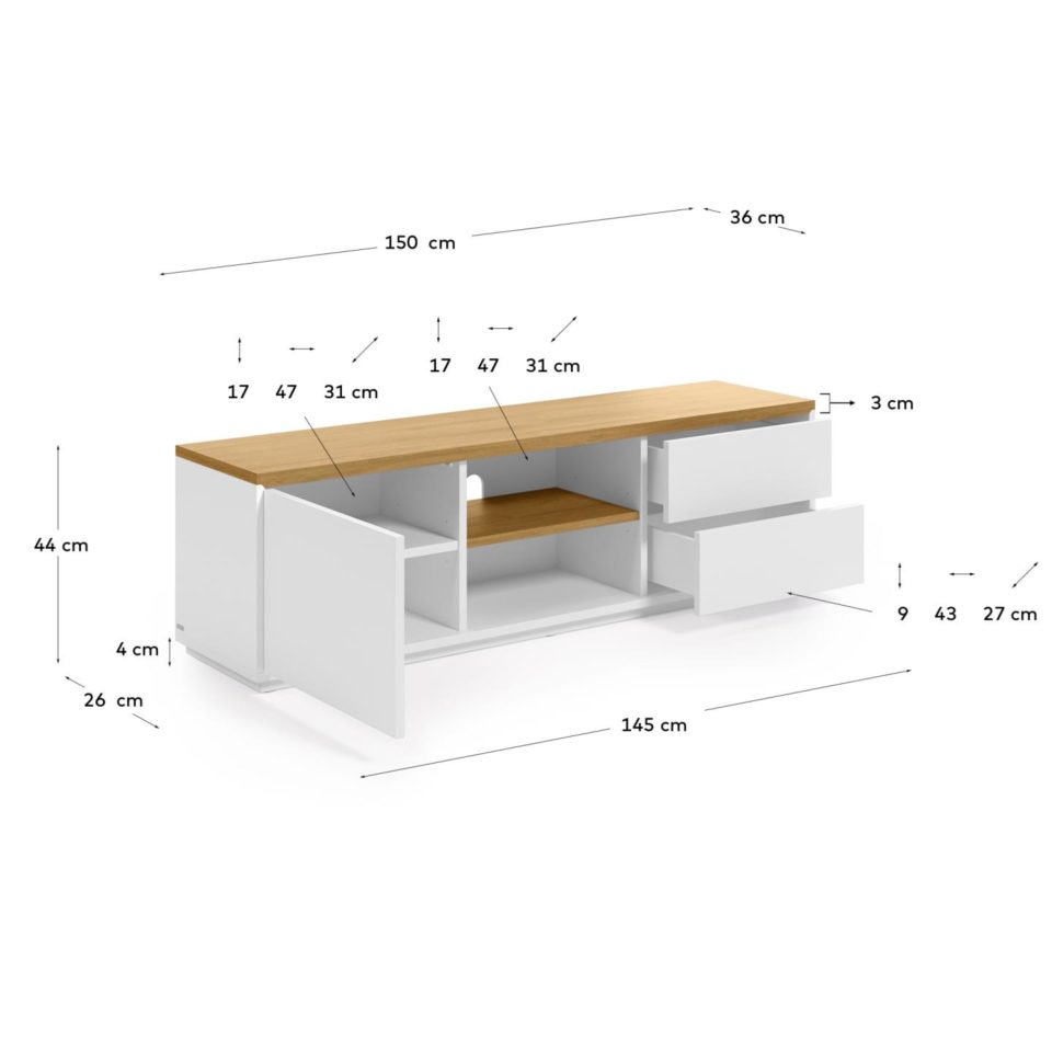 Tv komoda - ormarić Abilen, dvije dimenzije