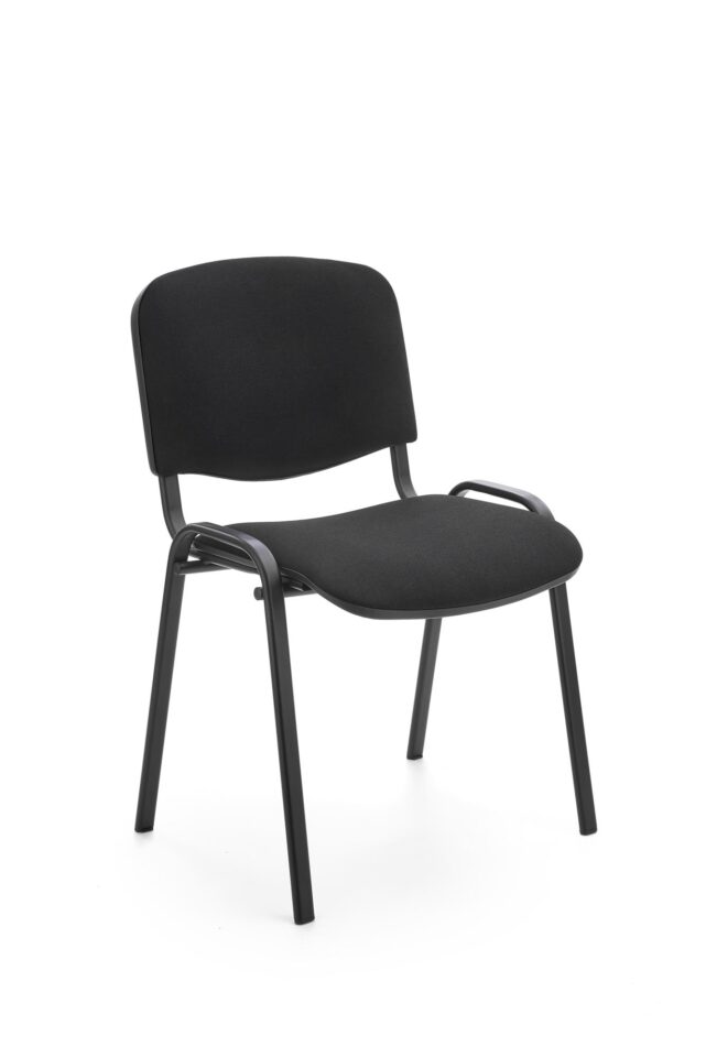 Konferenčni STOL ISO, VEČ BARV - C-11, črno barvano ogrodje, črn tekstil