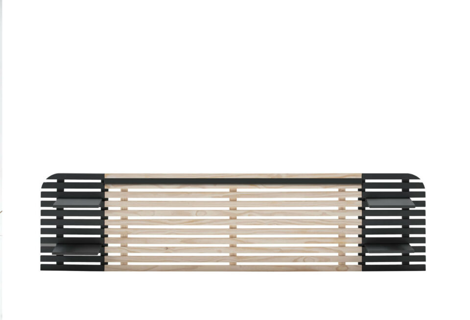 HEADBOARD 2.40  DIMAS - WHITE WAX/ BLACK