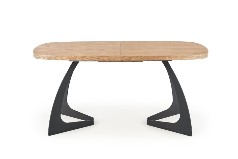 VELDON extension table, color: top - natural oak, legs - black