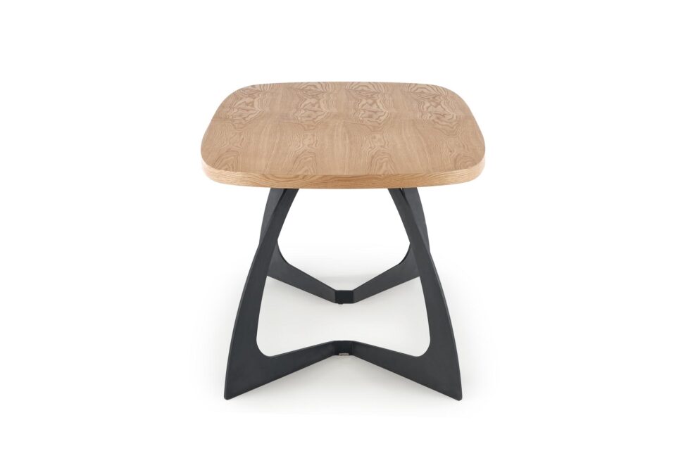 VELDON extension table, color: top - natural oak, legs - black
