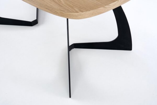VELDON extension table, color: top - natural oak, legs - black