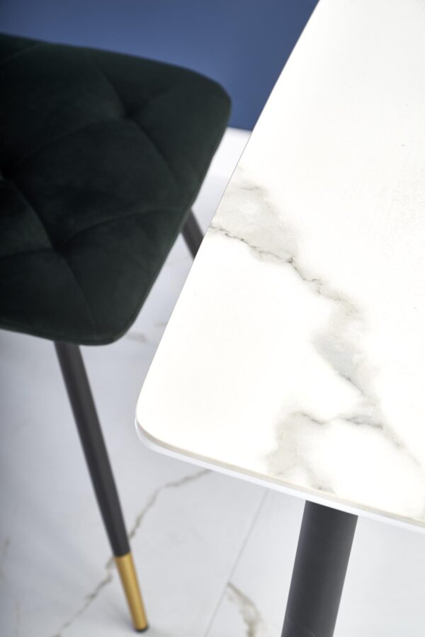 MARCO table, color: top - white marble, legs - black