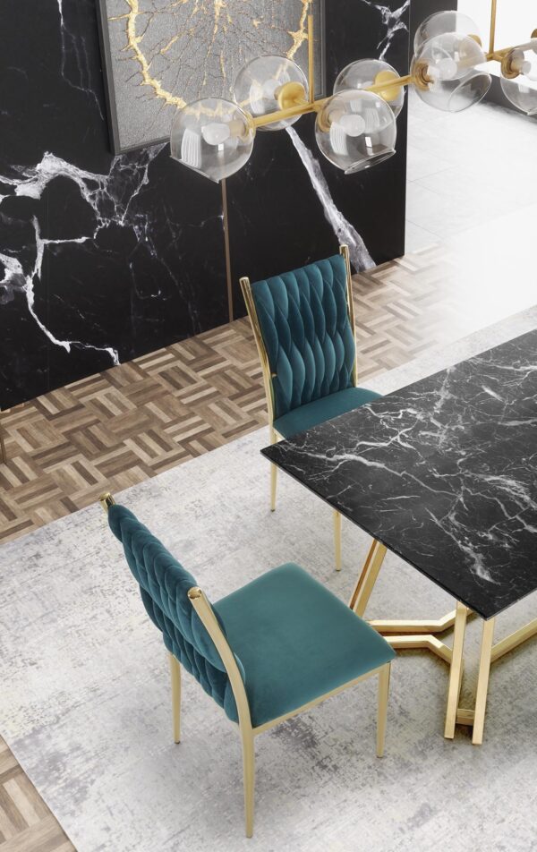 KONAMI table, color: top - black marble, legs - gold