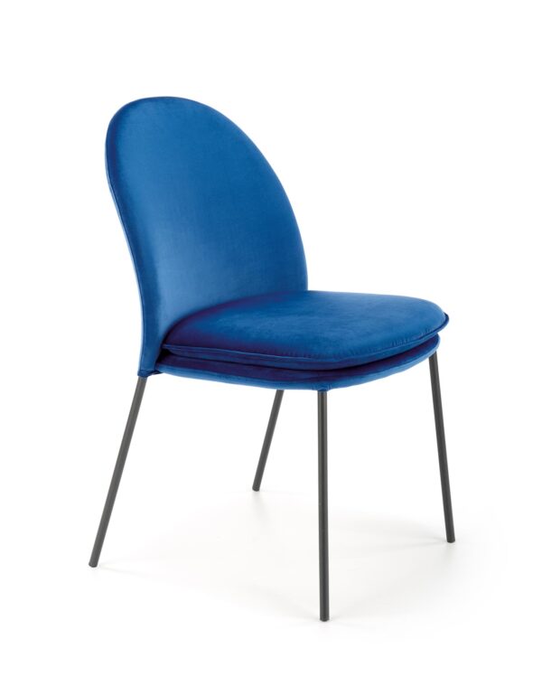 Jedilniški stol K443, žametna tkanina - Modra