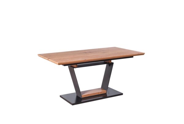URBANO extension table, color: top - golden oak, leg - black / golden oak
