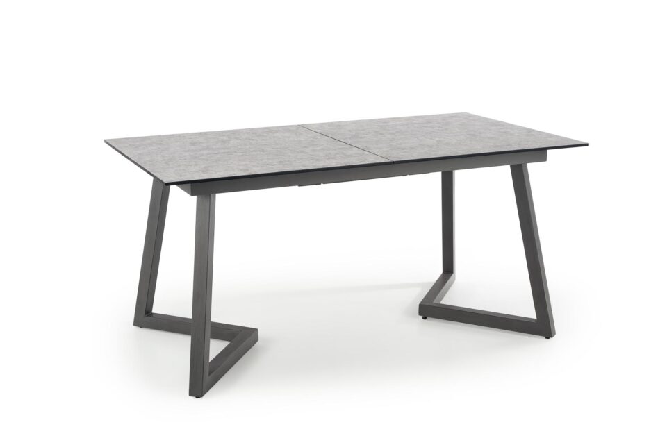 TIZIANO extension table, color: top - light grey / dark grey, legs - dark grey