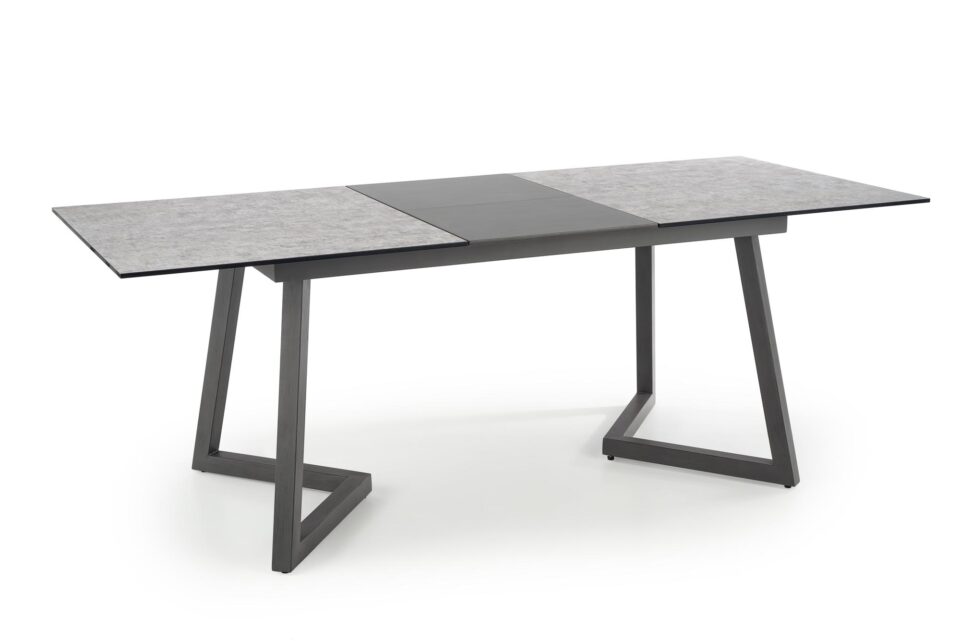 TIZIANO extension table, color: top - light grey / dark grey, legs - dark grey
