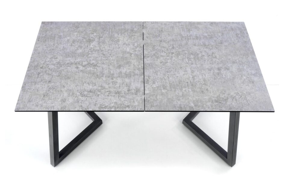 TIZIANO extension table, color: top - light grey / dark grey, legs - dark grey