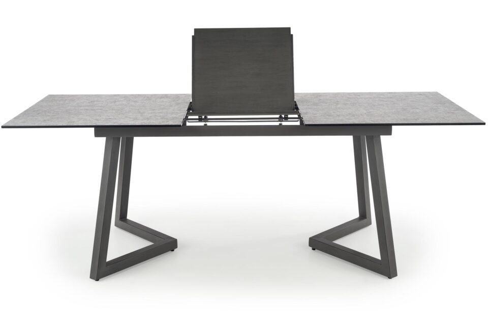 TIZIANO extension table, color: top - light grey / dark grey, legs - dark grey