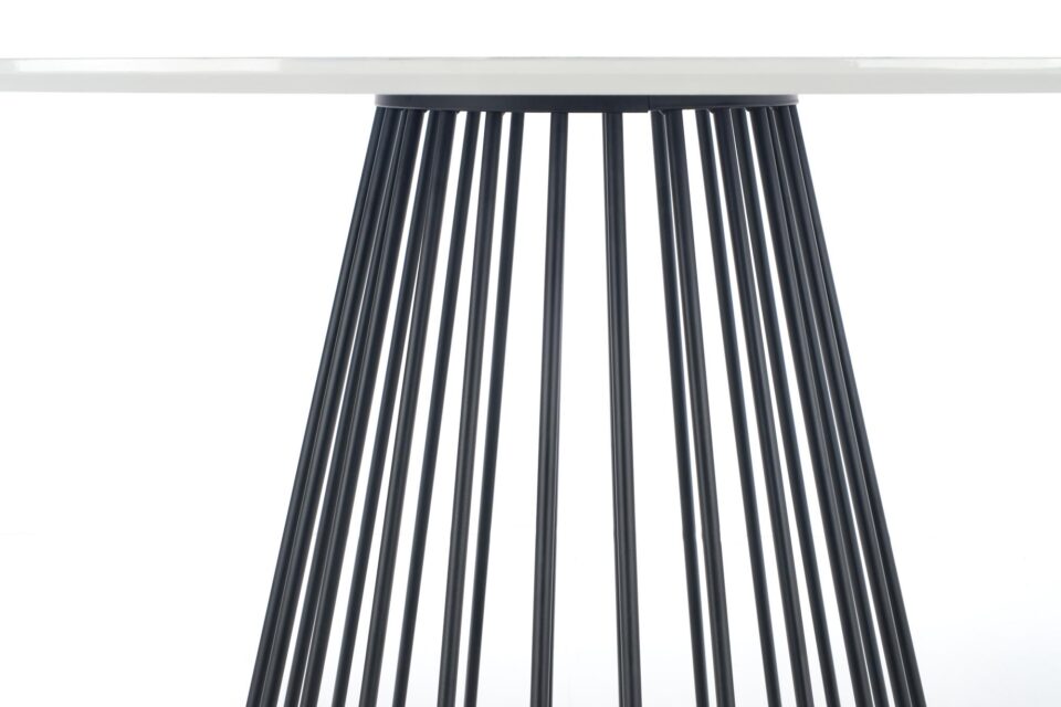 BRODWAY table, color: top - white marble, legs - black